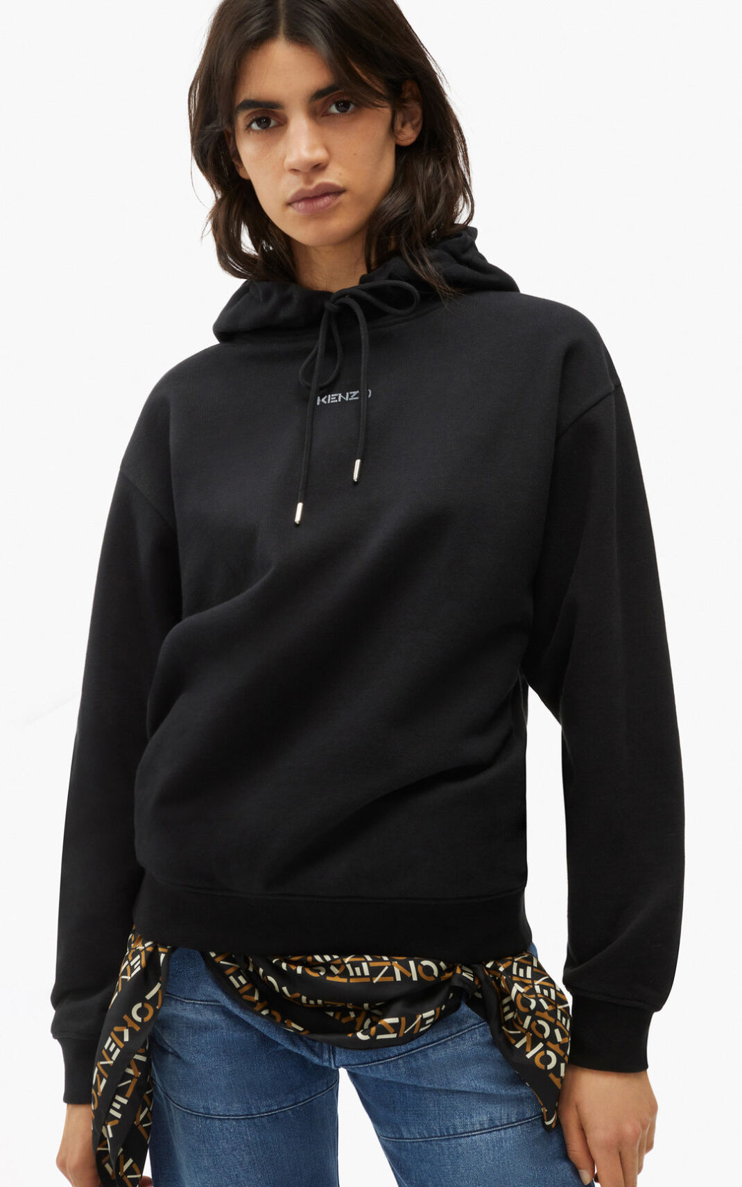 Sudaderas Con Capucha Kenzo Micro Logo Mujer Negras - SKU.2964327